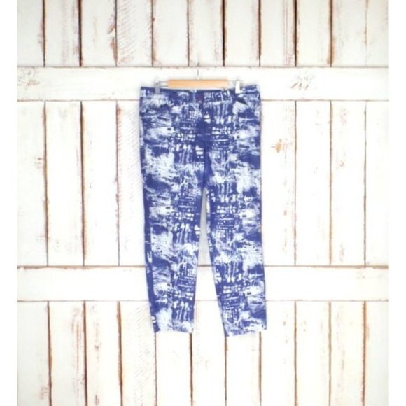 90s vintage Lucienne Phillip blue and white abstract pants - Picture 1 of 5